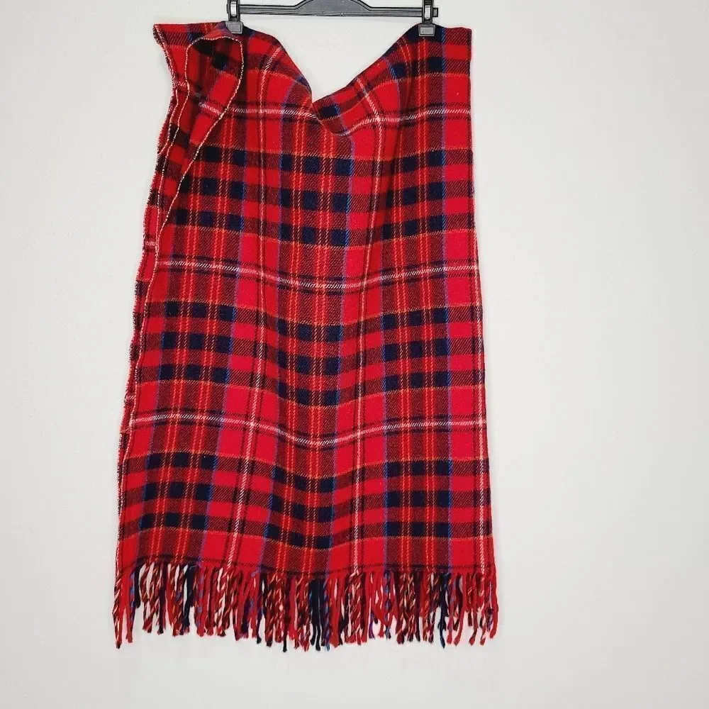 Vintage‎ Pendleton Wool Blanket Stadium Red Plaid
